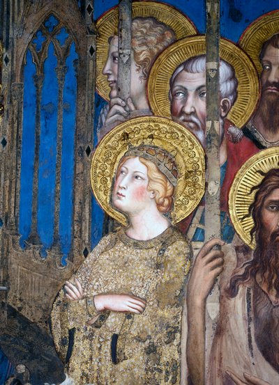 Maesta: St. Catherine of Alexandria: (detail) by Simone Martini